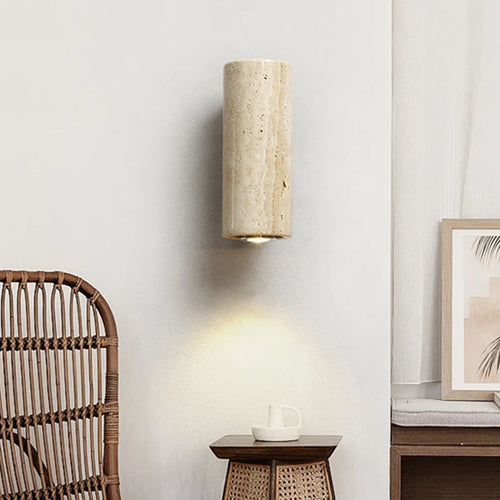applique murale led wabi sabi en travertin décor marbre - vue 6 sur 12