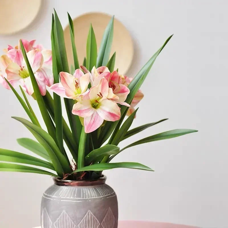 feuilles de clivia artificielles en caoutchouc souple pour décoration intérieure - vue 5 sur 9
