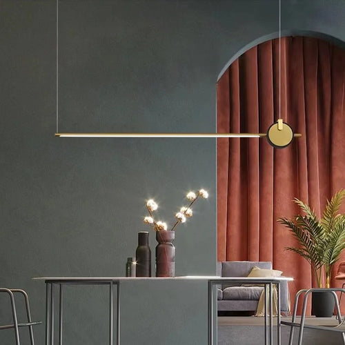 lustre minimaliste moderne en ligne droite pour bureau design - vue 3 sur 8