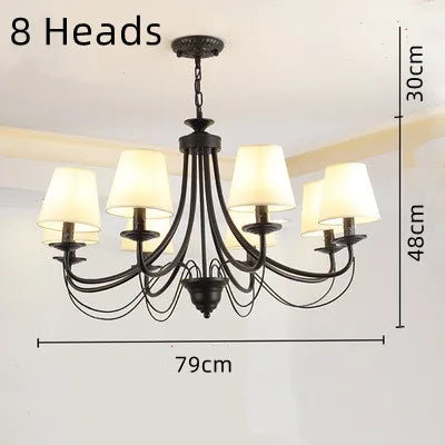 lustre en fer forgé noir et blanc design intérieur moderne - vue 21 sur 23