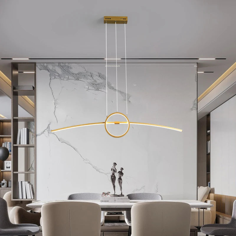 suspension led moderne pour éclairage intérieur design élégant - vue 4 sur 8