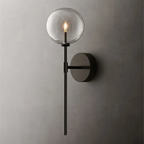 applique murale nordique rétro en boule de verre transparent pour décoration - vue 3 sur 9