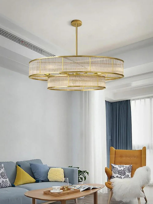 lustre en cristal rétro circulaire design pour décoration intérieure - vue 4 sur 15