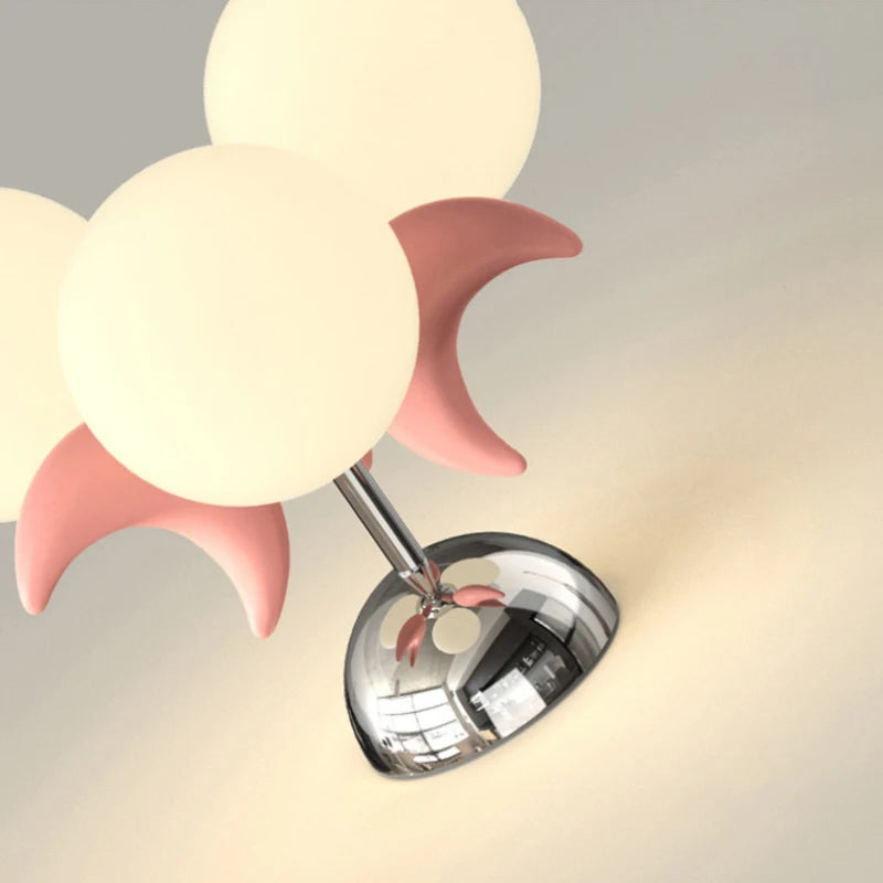 plafonnier enfants roses LED de boule de lune mignonne moderne chaude chambre de princesse romantique petite fille de chambre - vue 6 sur 8