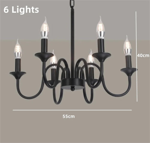 lustre rustique classique en fer pour décoration intérieure - vue 9 sur 10