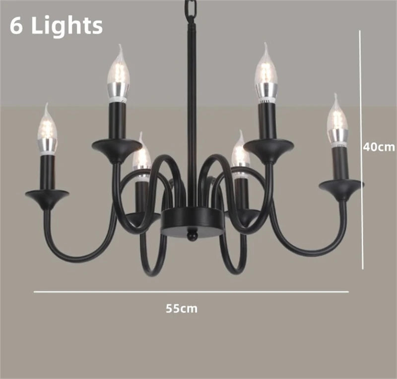 lustre rustique classique en fer pour décoration intérieure - vue 8 sur 10