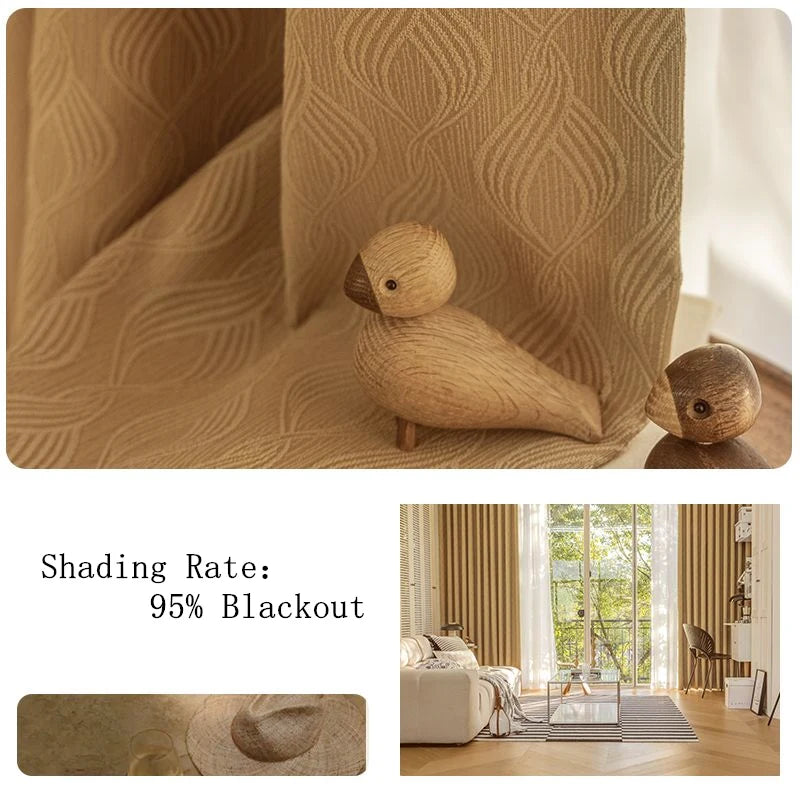 Rideau occultant chenille epais style moderne pour chambre - vue 8 sur 10