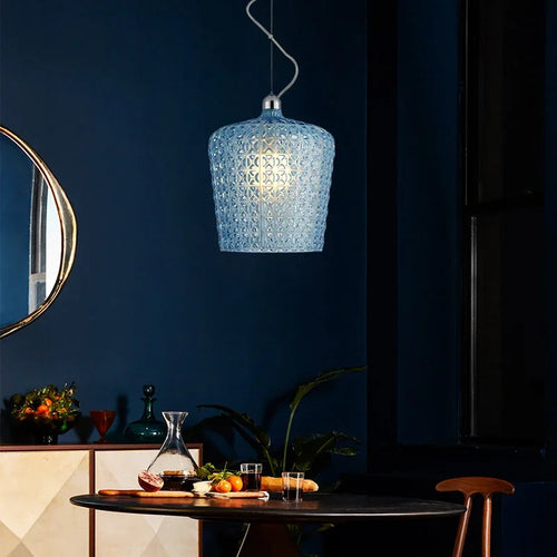 lustre italien moderne creux décoratif avec lumières led acryliques - vue 5 sur 16