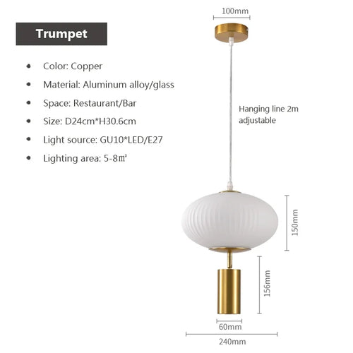 suspension en verre rétro design pour décoration intérieure - vue 18 sur 18