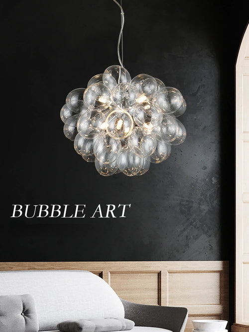 SANDYHA lustre à bulles de verre de luxe nordique salle à manger salon chambre Restaurant décor intérieur ballon luminaire suspendu - vue 4 sur 11
