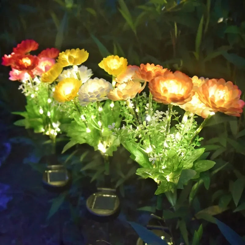 éclairage solaire en forme de rose pour jardin extérieur - vue 1 sur 11