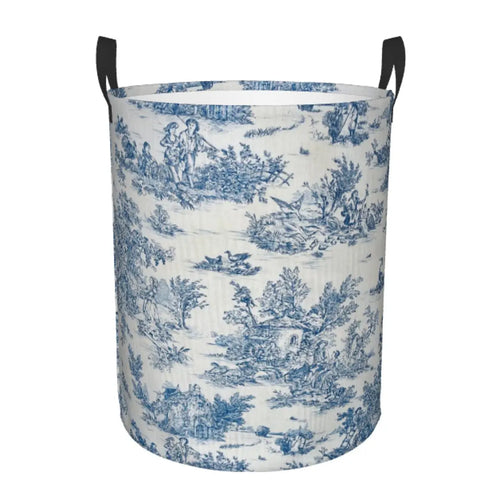 panier à linge pliable personnalisé classique en toile de jouy pour jouets - vue 28 sur 29