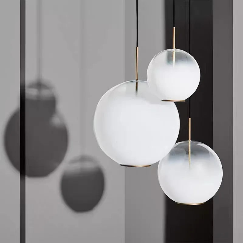 suspension en verre pour îlot de cuisine design élégant et moderne - vue 4 sur 9