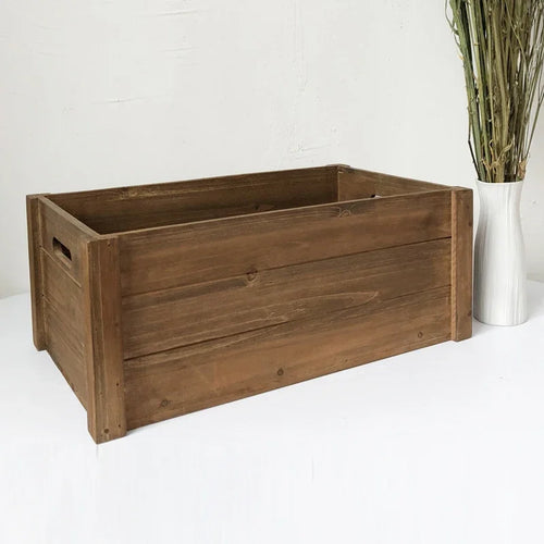 coffret en bois de sapin vintage fait à la main charme de ferme - vue 3 sur 5