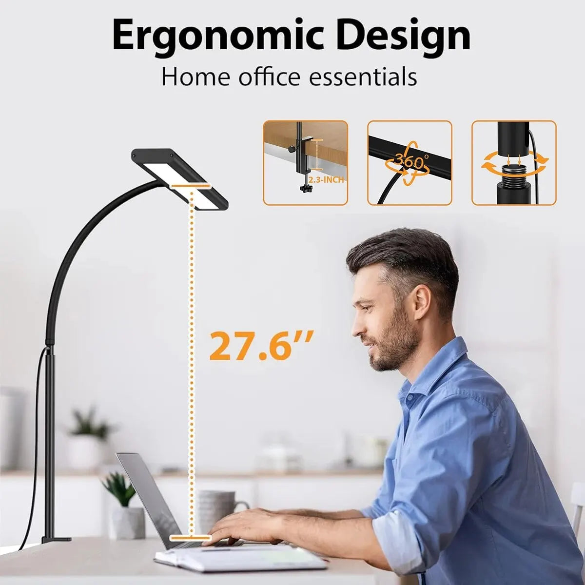 Lampe de bureau LED pour le bureau à la maison - vue 3 sur 7