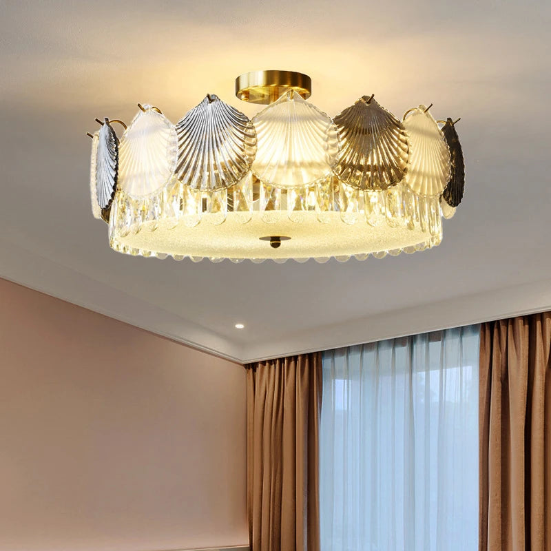 lustre design moderne cristal français led créatif - vue 5 sur 9