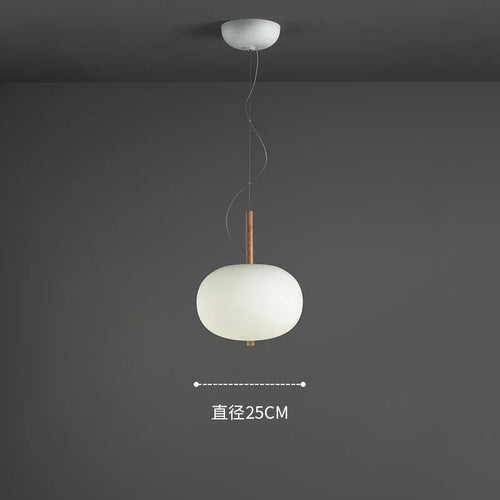 Kobuc Design nordique salon suspension avec grande boule ronde abat-jour en verre créatif bois lustre salle à manger chevet - vue 9 sur 13