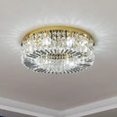 lustre moderne en cristal chrome rond nordique led suspendu