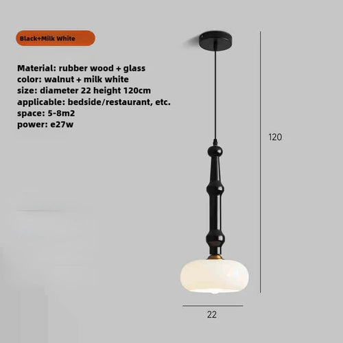 suspension en bois d'hévéa et verre pour intérieur moderne - vue 9 sur 10