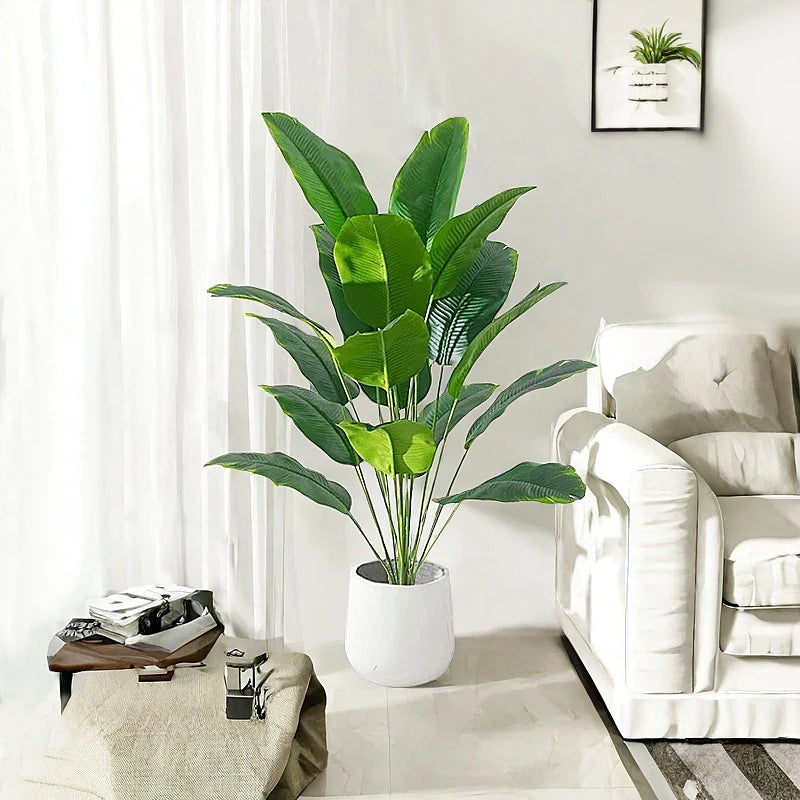 plantes artificielles bananier et palmiers tropicaux pour décoration festive - vue 1 sur 5