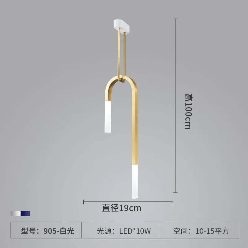 lustre led créatif en forme de u pour éclairage moderne - vue 9 sur 10