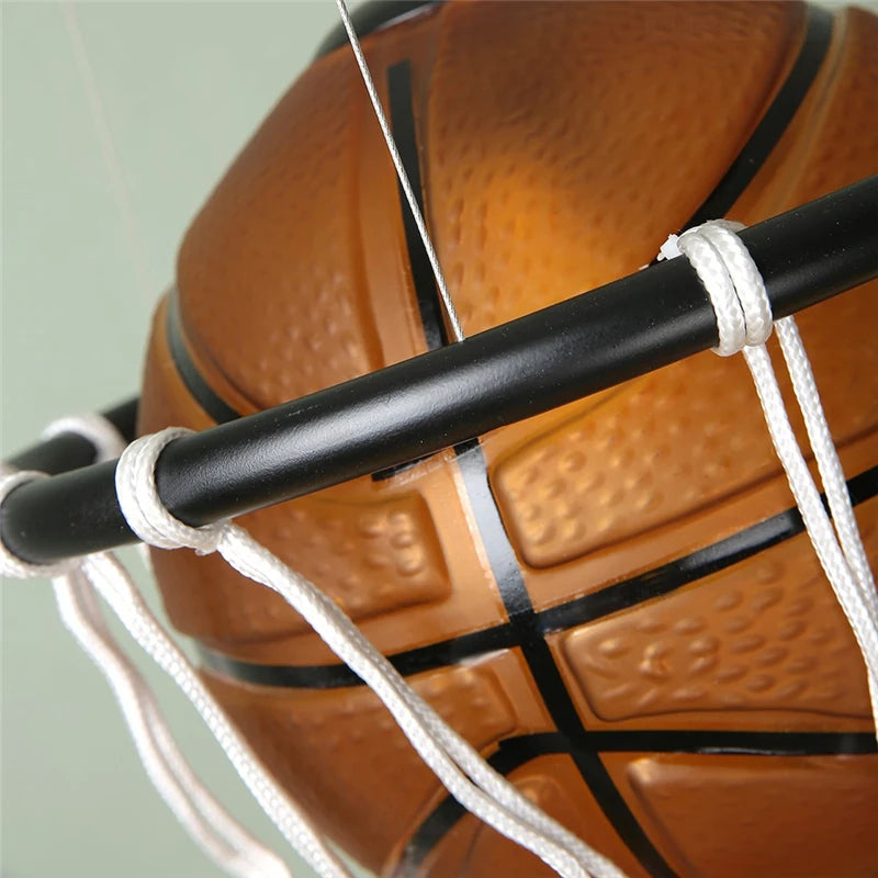suspension modernes en forme de basket-ball led - vue 4 sur 8