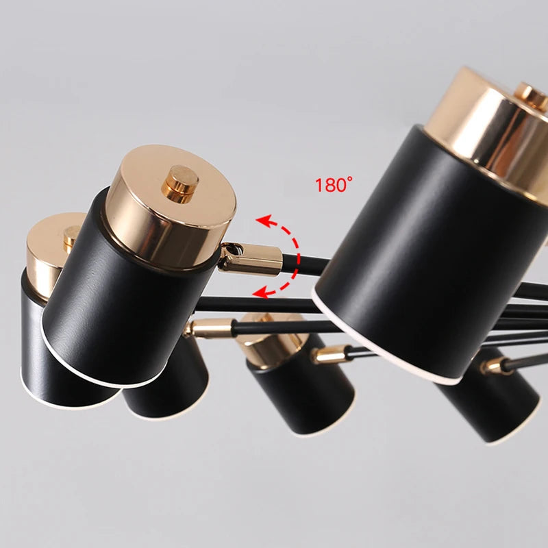 lustre led rotatif en métal avec 3 gradations suspendues - vue 5 sur 11