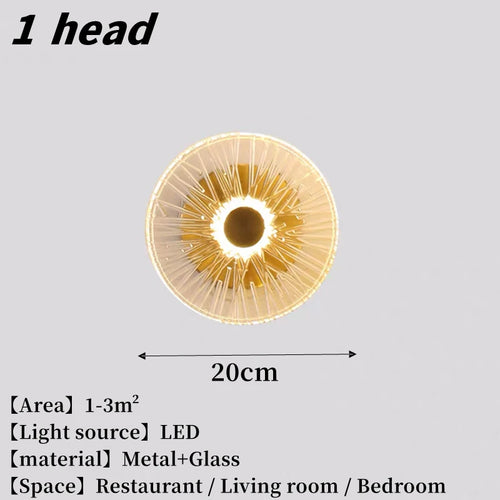 Nordique créatif LED verre applique moderne Simple combinaison applique salon chambre Restaurant luxe décoration applique murale - vue 9 sur 12