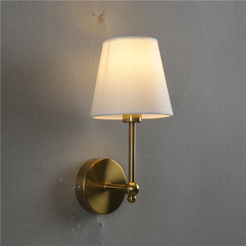 applique murale led rétro américaines couvertes de lin luxueuses - vue 2 sur 8