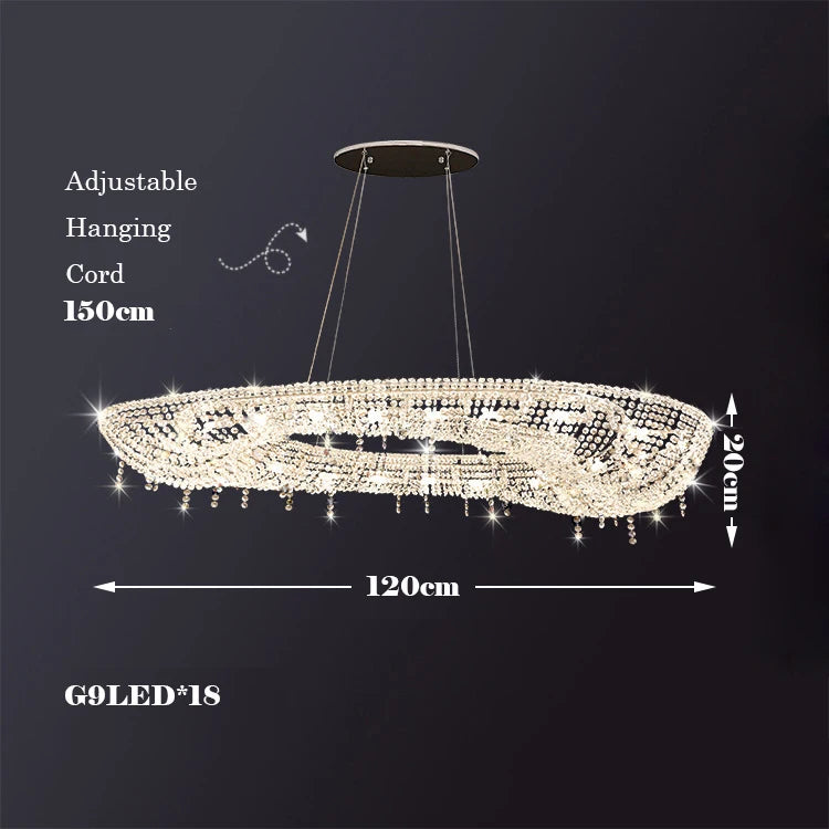 lustre créatif élégant en cristal transparent pour intérieur - vue 8 sur 10
