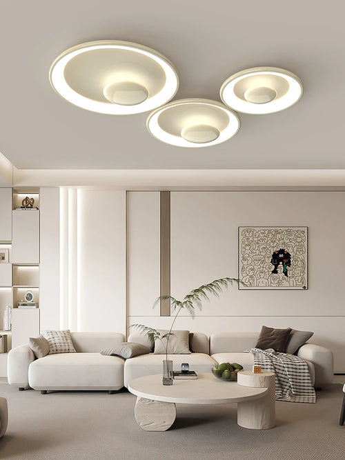 plafonnier led rond style crème variable avec télécommande - vue 2 sur 9