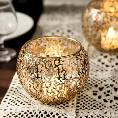 bougeoir rétro en métal créatif pour décoration de fête et mariage - vue 2 sur 12