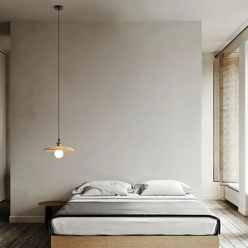 lampe suspendue nordique en bois massif pour intérieur décoratif - vue 3 sur 8