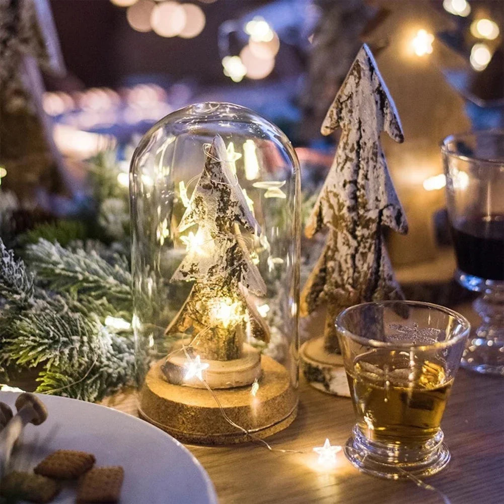 guirlande lumineuse en cuivre avec étoiles décoratives à piles - vue 6 sur 8