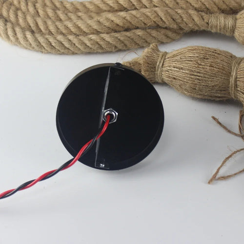 suspension rétro loft industriel en corde de chanvre avec ampoule edison - vue 6 sur 11
