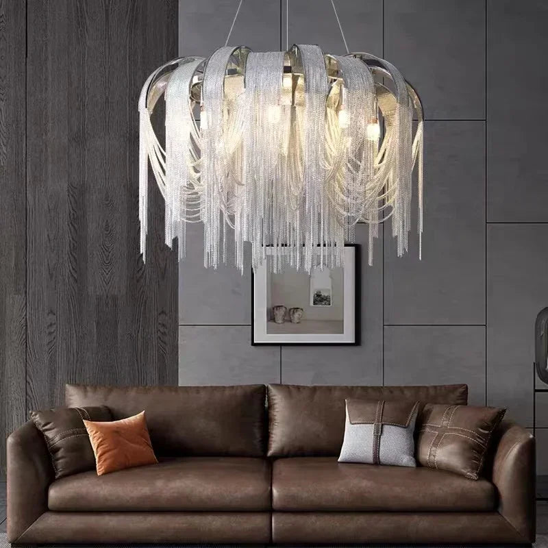 suspension en aluminium avec éclairage led moderne intérieur - vue 3 sur 10