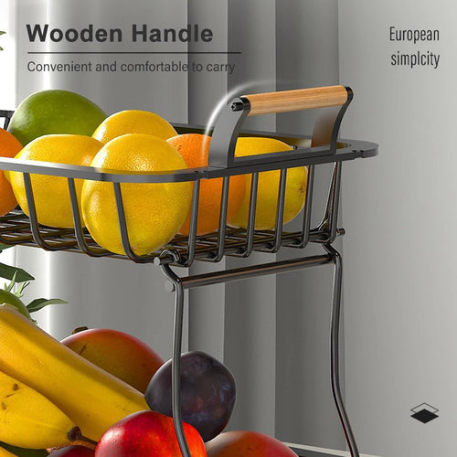 panier de rangement rectangulaire à deux niveaux pour fruits et légumes - vue 7 sur 6