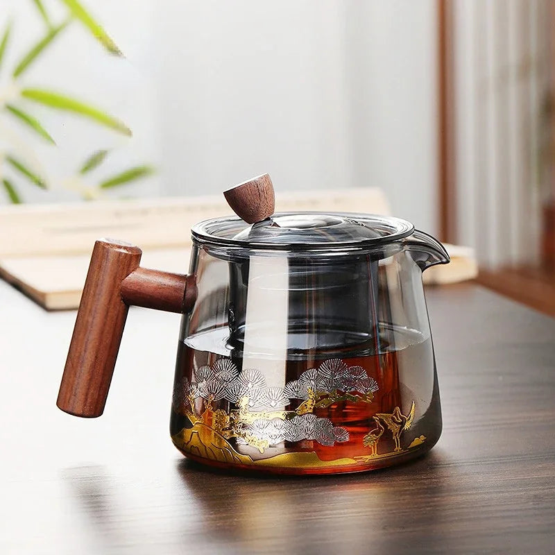 Théière japonaise en verre résistant gaiwan pu erh