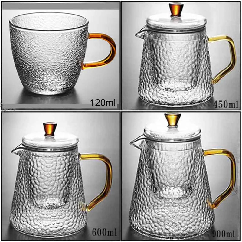 Théière japonaise verre borosilicate avec infuseur intégré