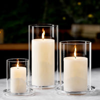 lot de 3 bougeoirs en verre transparent pour bougies chauffe-plat