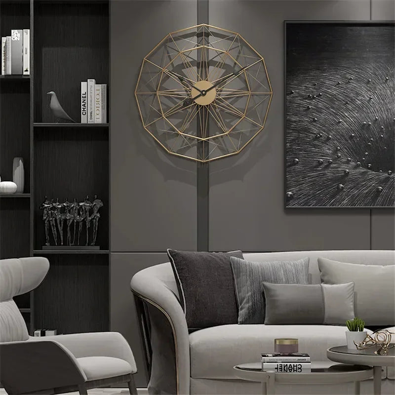 horloge murale géométrique style industriel pour décoration moderne - vue 5 sur 7