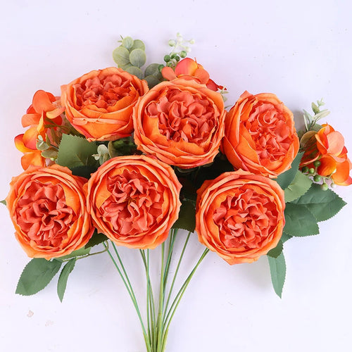 bouquet de roses artificielles en soie pour décoration intérieure - vue 6 sur 16