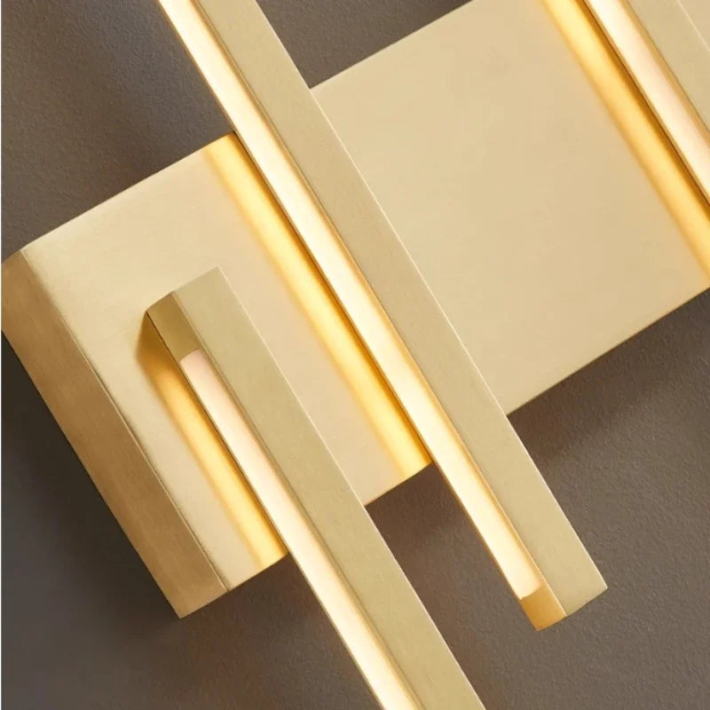 applique murale en cuivre avec lumière minimaliste design élégant pour intérieur - vue 6 sur 8