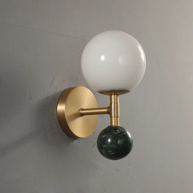 applique murale moderne en cuivre et marbre design créatif luxe - vue 3 sur 6