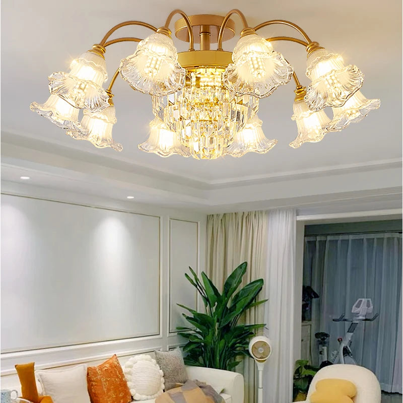 lustre rétro en cristal pour décoration intérieure élégante - vue 2 sur 18