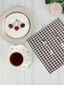 Serviette de table motif carreaux style moderne polyester