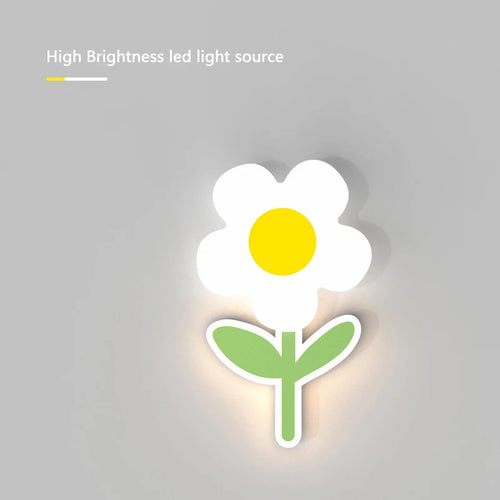 applique murale led fleur pour enfants avec télécommande - vue 6 sur 7