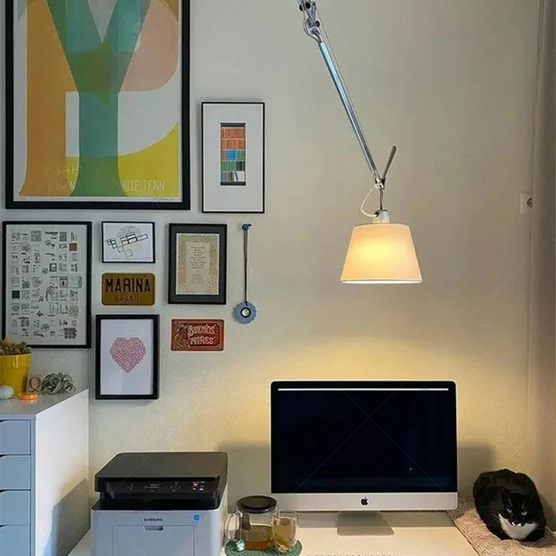 lustre en tissu abat-jour pour restaurant bureau bar et espace public - vue 3 sur 7