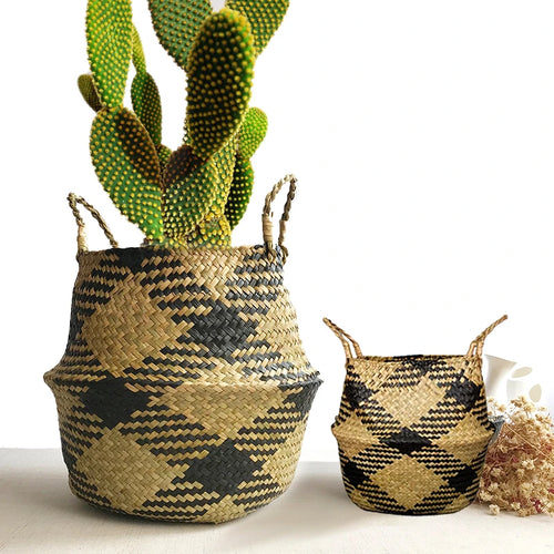 paniers de rangement en bambou pliables pour décoration et jardin - vue 2 sur 10