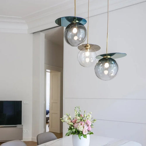 lustre à bulles de verre nordique créatif design original pour restaurants bars - vue 2 sur 10